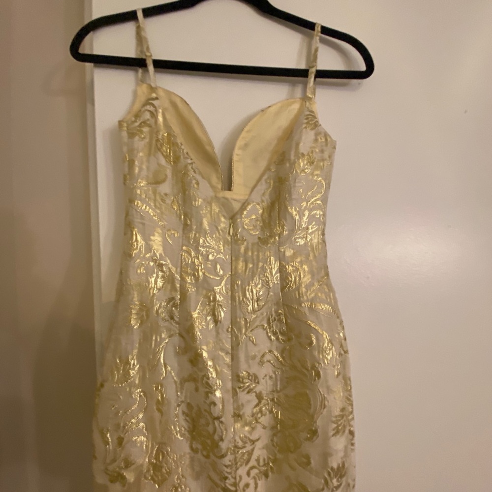 Alamour The Label Gold Brocade Mermaid Gown Dress - Picture 7 of 8